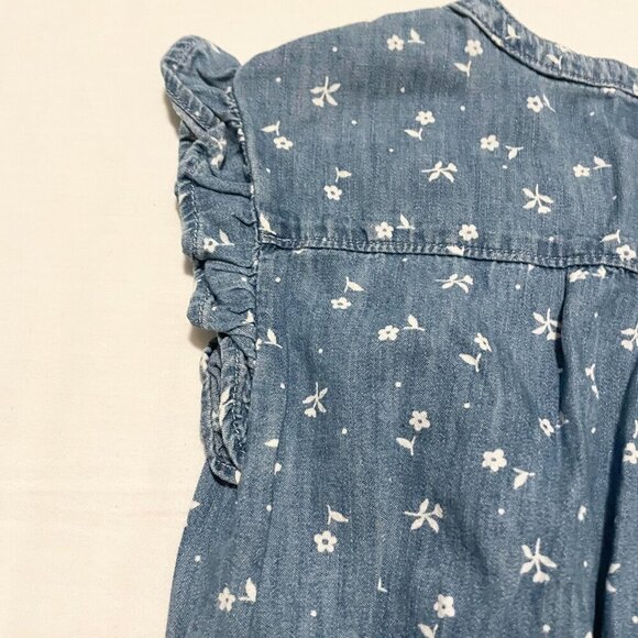 Gap Denim Toddler Floral Romper Girls Size 5 Years - Picture 12 of 16